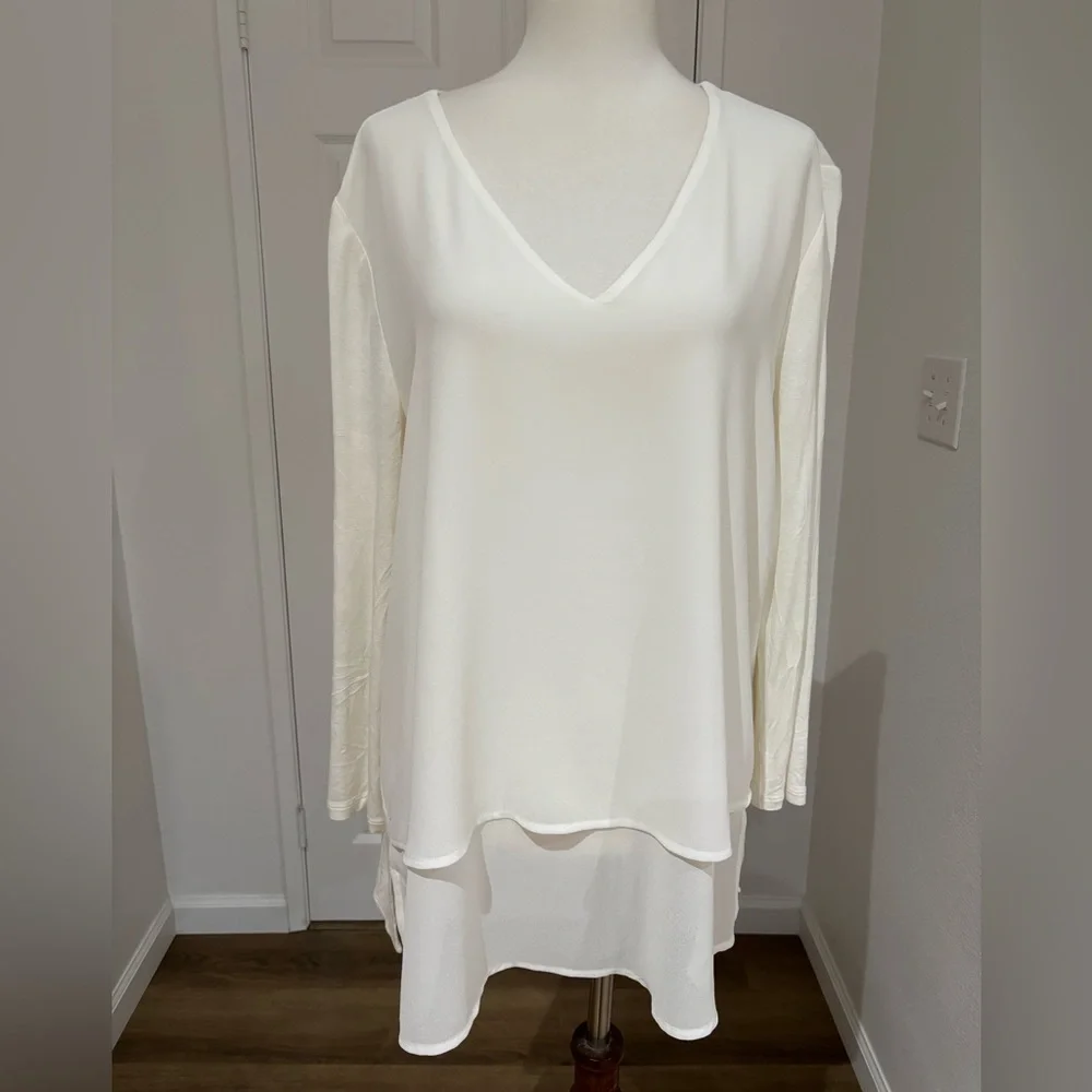 Michael Kors Ivory V-Neck Tunic Size Large
